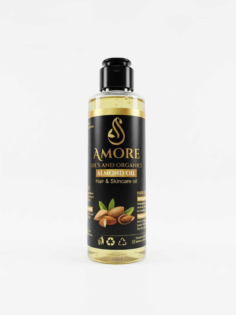 Premium Almond Oil – Pure, Natural Hair & Skin Nourishment | Amore Oils & Organics