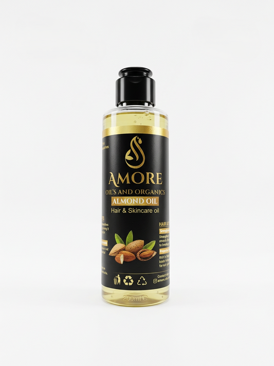 Premium Almond Oil – Pure, Natural Hair & Skin Nourishment | Amore Oils & Organics